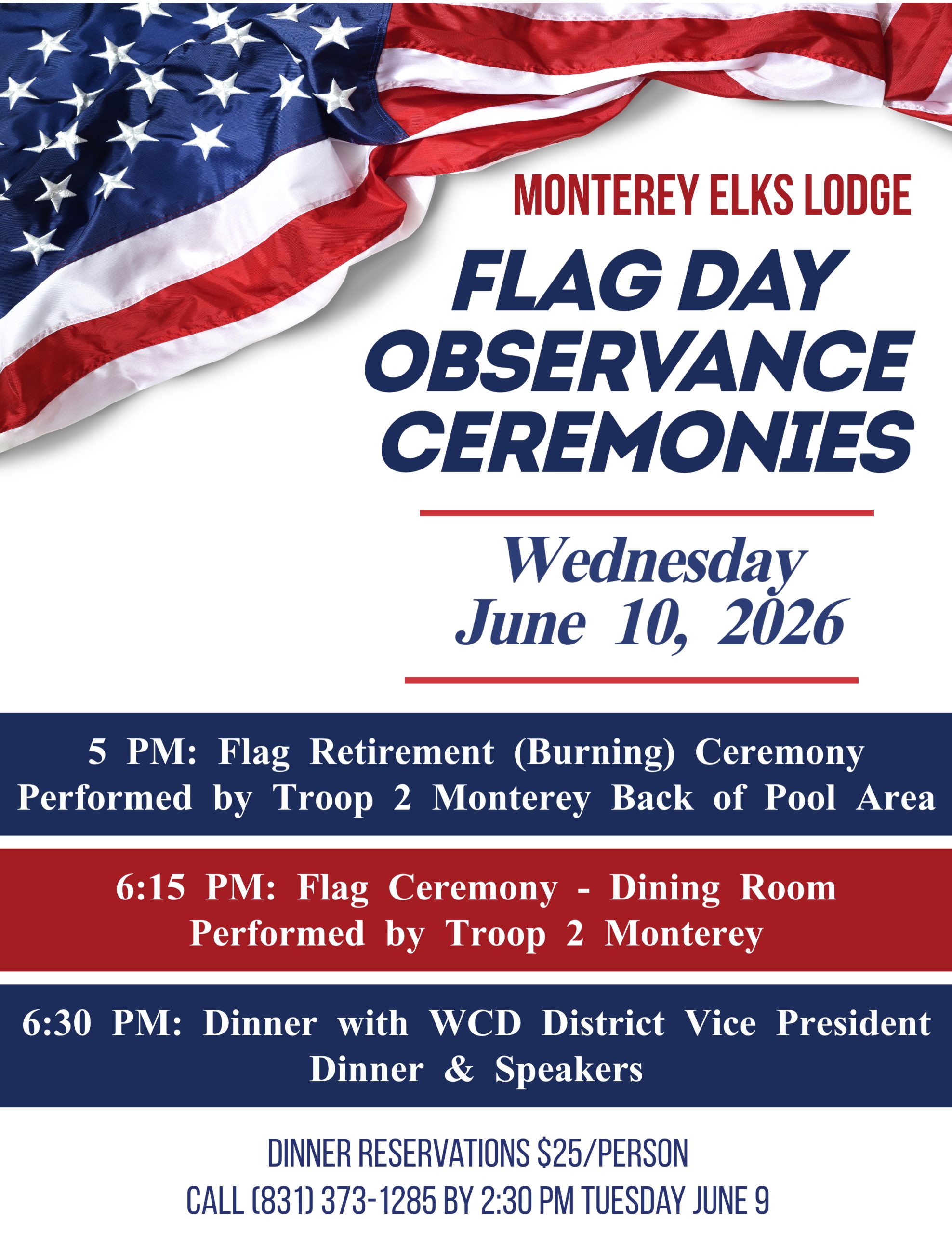 Flag Day Ceremonies June 10 2026