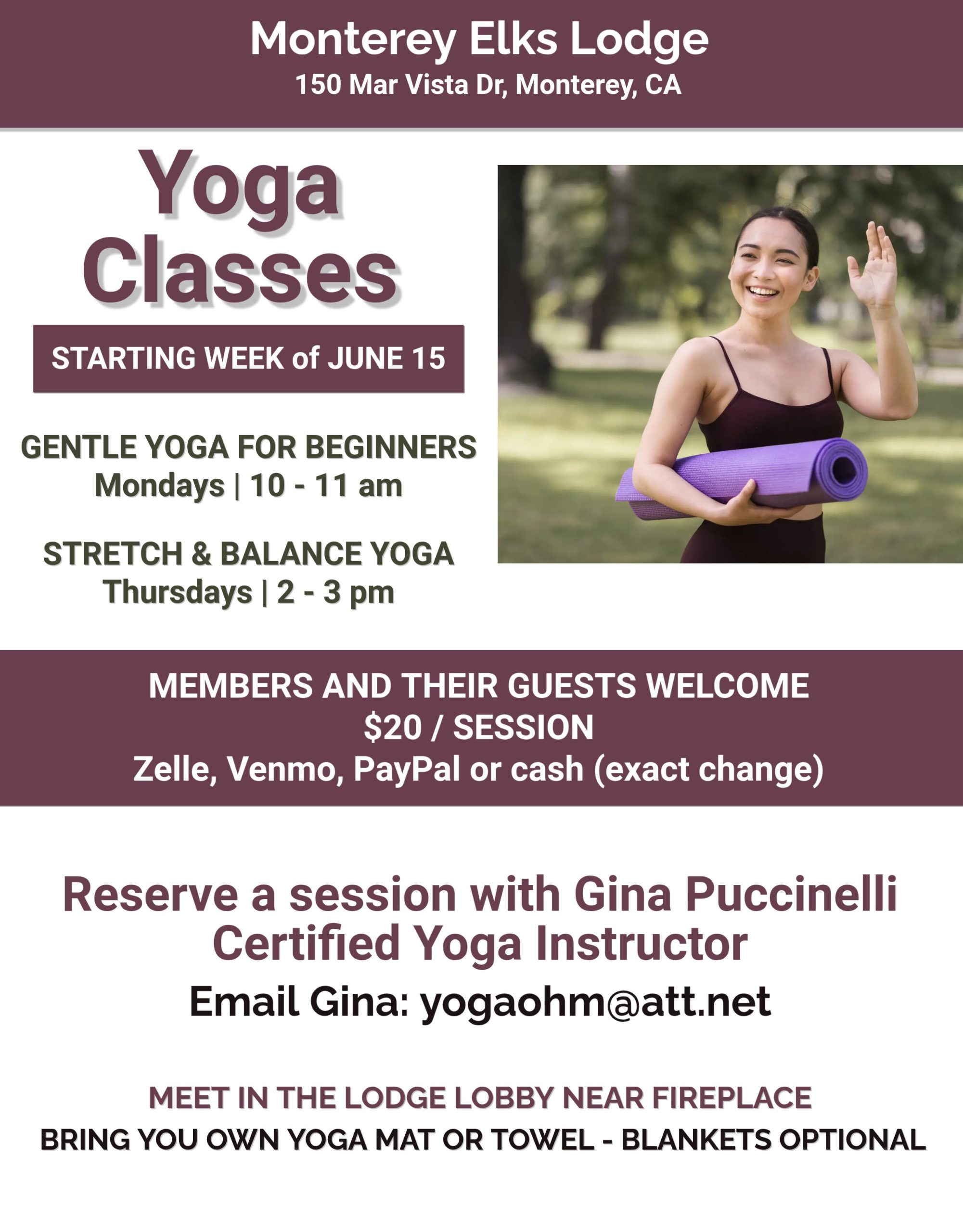 June Yoga Classes 2026