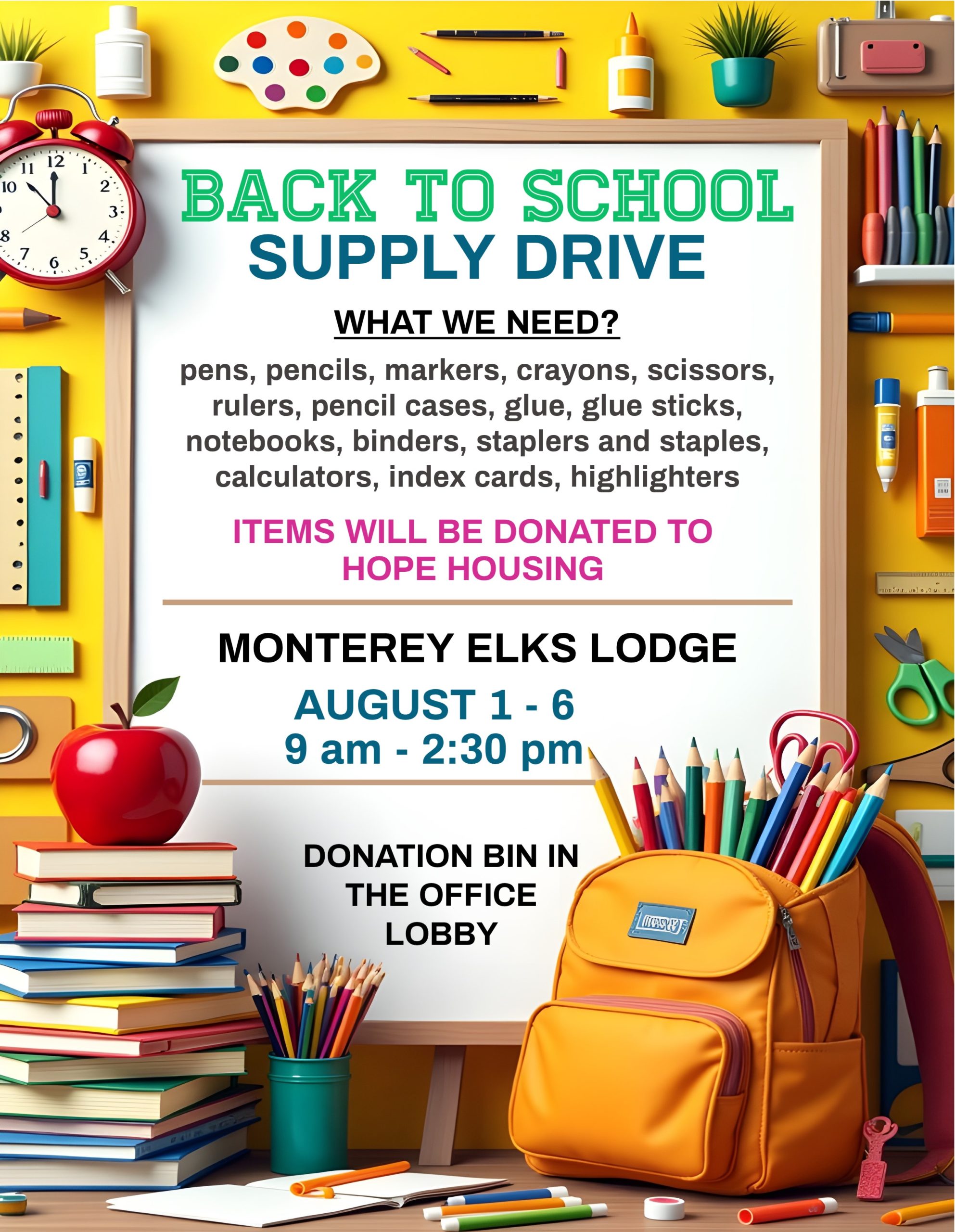 Back to School Supply Drive August 2026