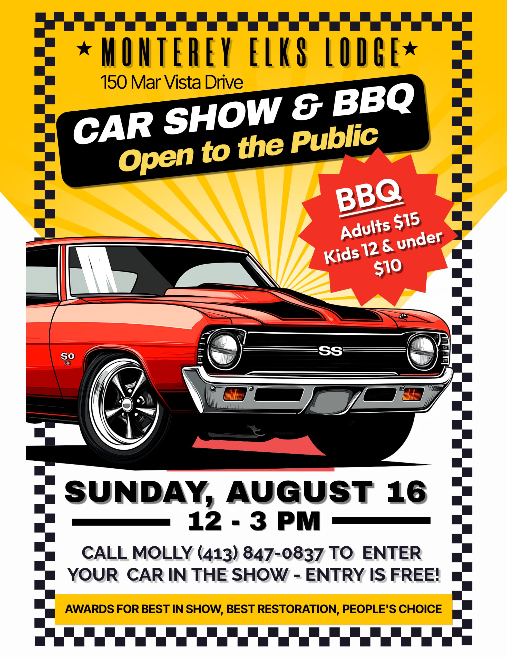 Car Show Aug 16 2026 Flyer